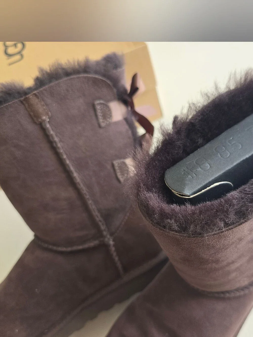 Authentic New UGG Bailey Bow boots chocolate Size 7 $215